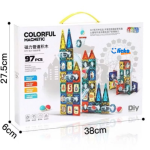 97 Pcs Set 3D Colorful Magnetic Tiles Building Blocks for Kids - 9916