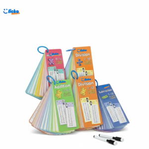 5-Pack Math Fact Flash Cards on Rings with Markers